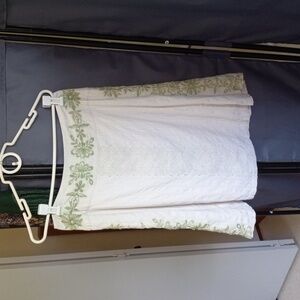Ivory, lacy, embroidered knee length skirt